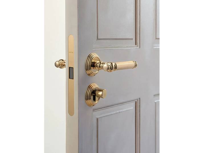 Serrure de porte muette française, poignée de porte en laiton, serrure magnétique européenne rétro, serrure de porte de chambre à coucher pour la maison, serrure de porte luxueuse