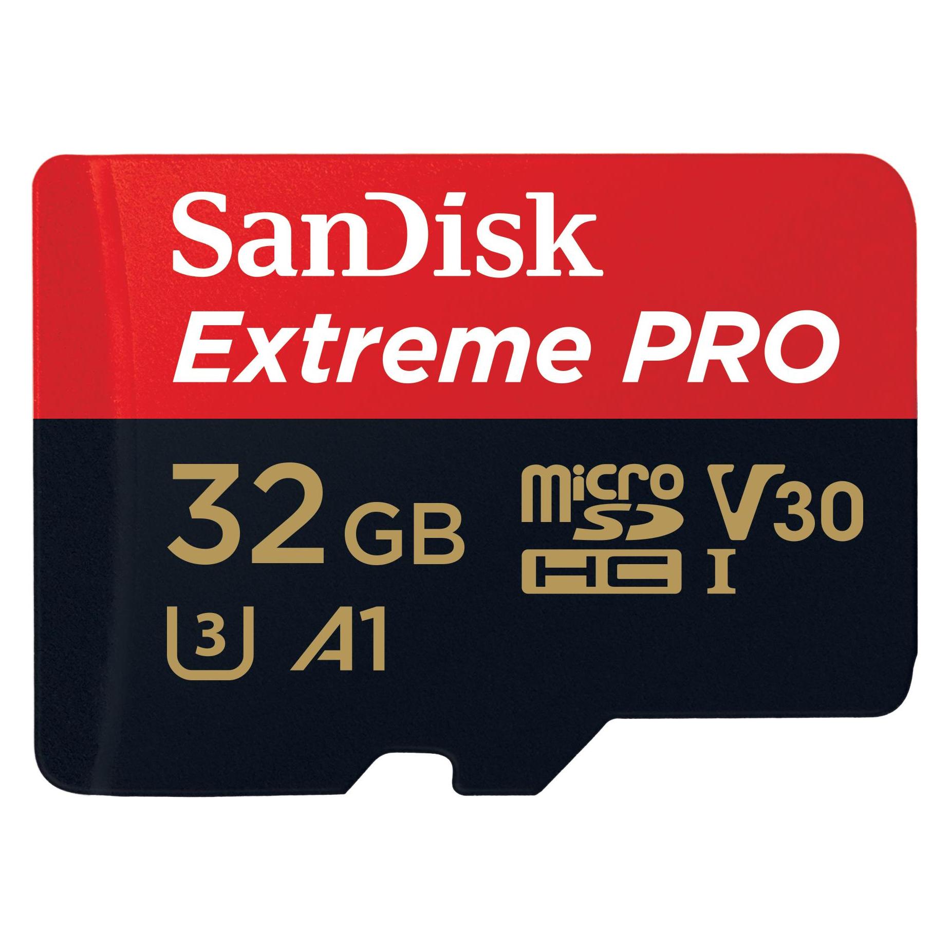 Sandisk Extreme PRO UHS-I V30 (32 GB, microSDHC, U3, UHS-I) (SDSQXCG-032G-GN6MA)