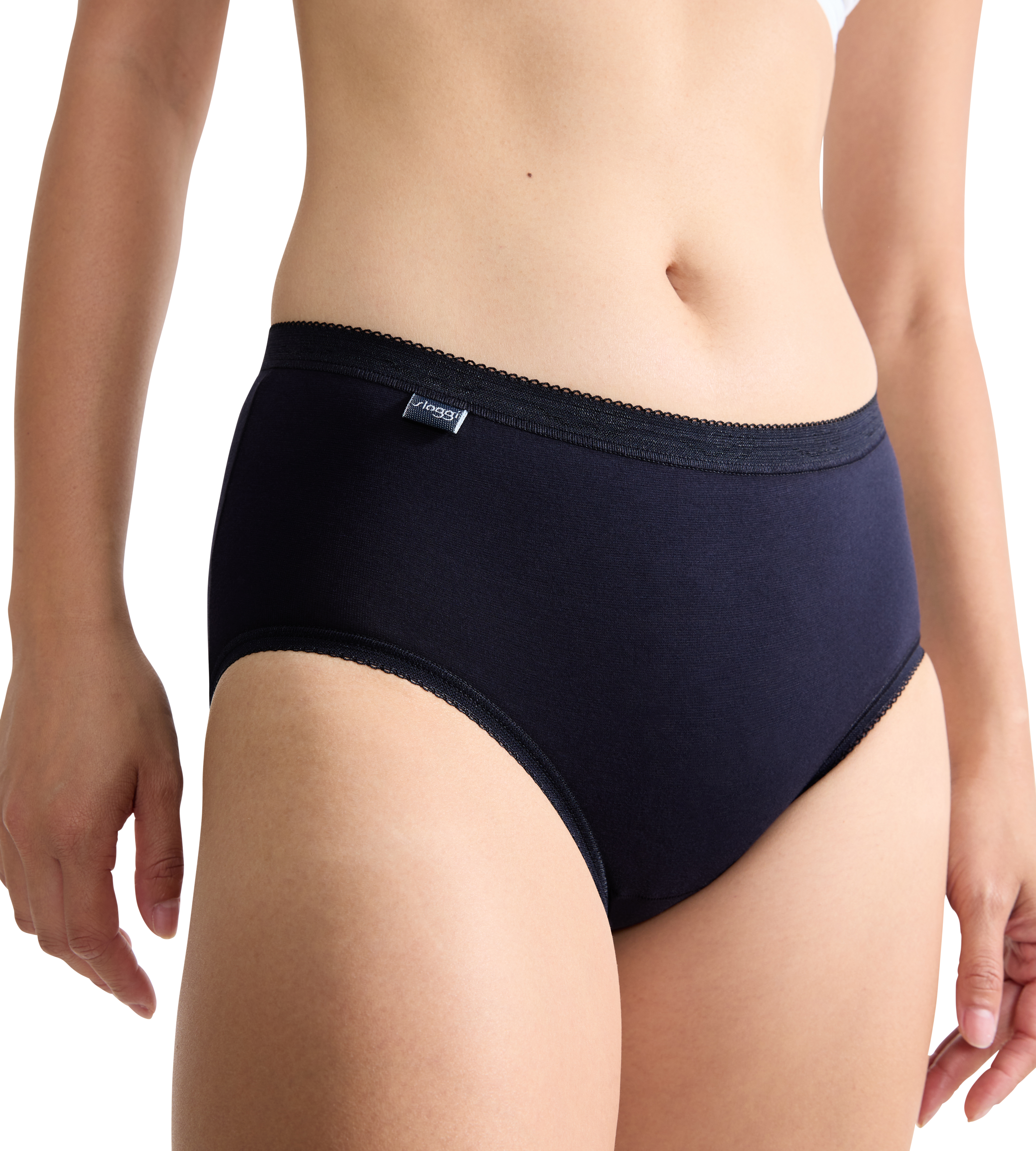 Midislip SLOGGI "Basic+ Midi", Damen, Gr. 36, Single Jersey, bunt (multiple colours 15), Single Jersey, Obermaterial: 95% Baumwolle, 5% Elasthan, clean, unifarben, figurbetont, Unterhosen Midislip, perfekter Sitz, besonders weiche Nähte, Multipack multipl