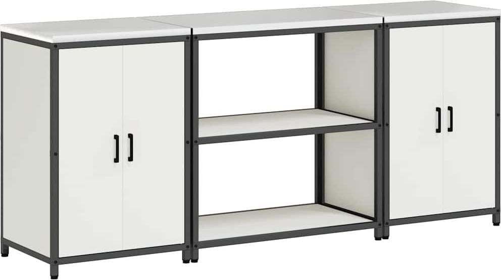 vidaXL HATTEM Opbergset voor de keuken, 3 stuks, wit