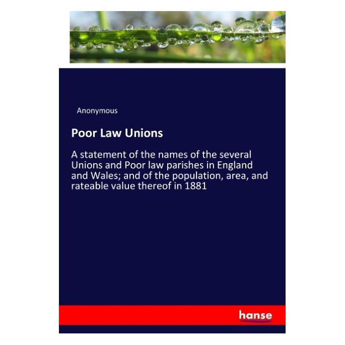 Hansebooks Poor Law Unions (Englisch, Softcover, Anonymous) (55943589)
