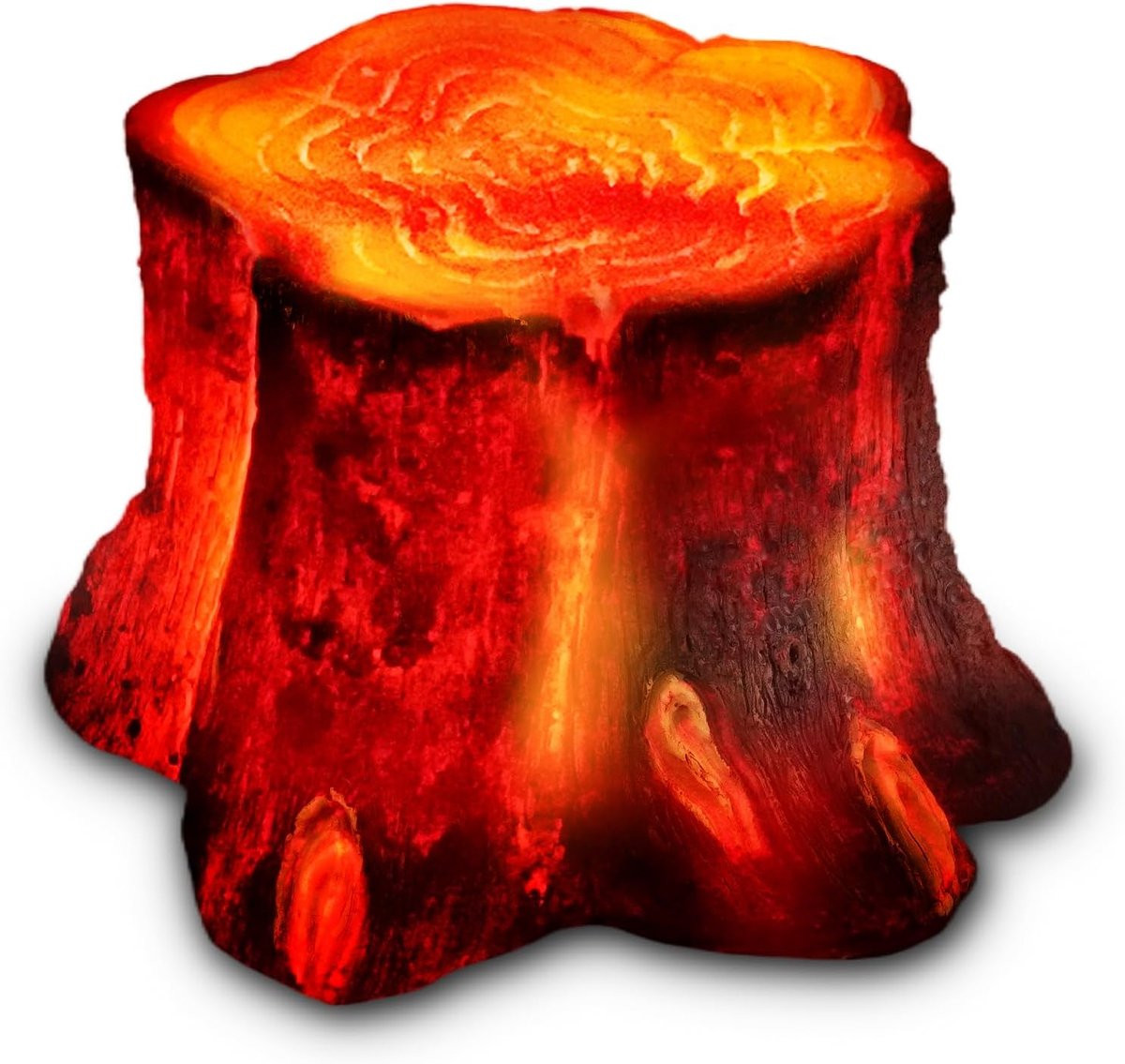 3D LED Kunstmatig Nepkampvuur Nachtlamp met Realistische Houten Stronk en Vlamloze Kaars op Batterijen