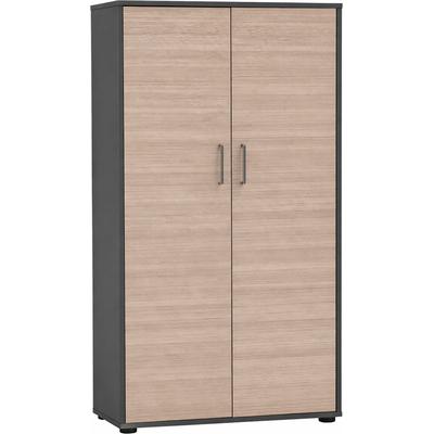 Aktenschrank SCHILDMEYER "METZ, 2 Türen in Canello, Höhe 150 cm, 8 Fächer, MADE IN GERMANY", schwarz (anthrazit, canello), B:80,1cm H:150cm T:38,2cm, FSC-zertifizierter Holzwerkstoff, Schränke, Fronten in Canello, MADE IN GERMANY