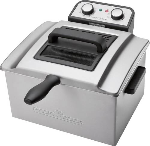 Profi Cook PC-FR1038 Doppel Kaltzonen Fritteuse 5 l 3000 W Timerfunktion, mit manueller Temperatureinstellung Edelstahl