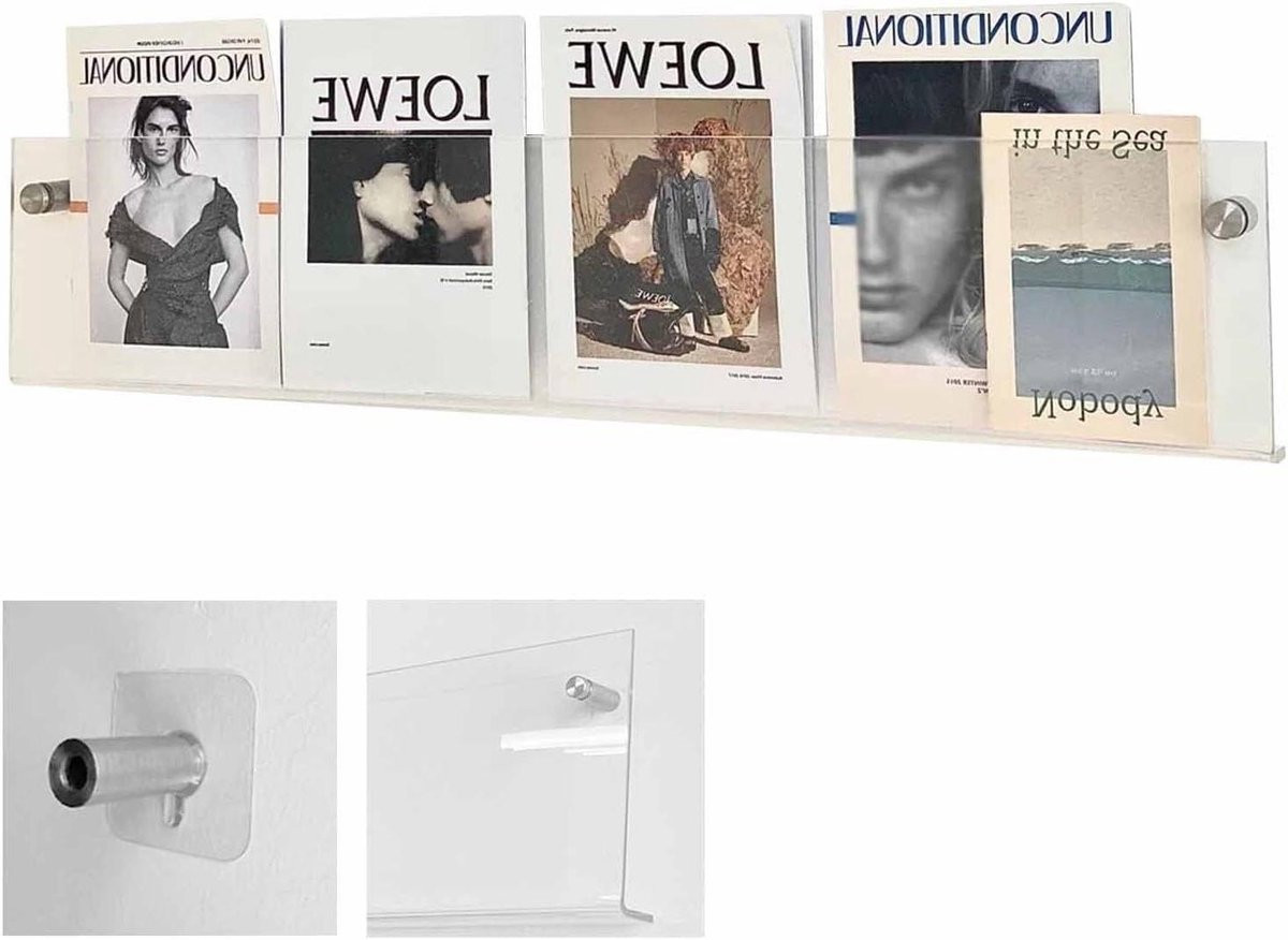 Helder Tijdschriftenrek Wandrek voor Meerlaagse Opslag van Documenten - Breedte: 60 cm
