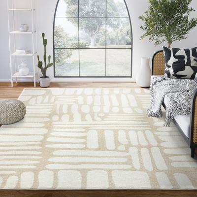 Abani Rugs Nuevo NUE200A Modern Beige Area Rug