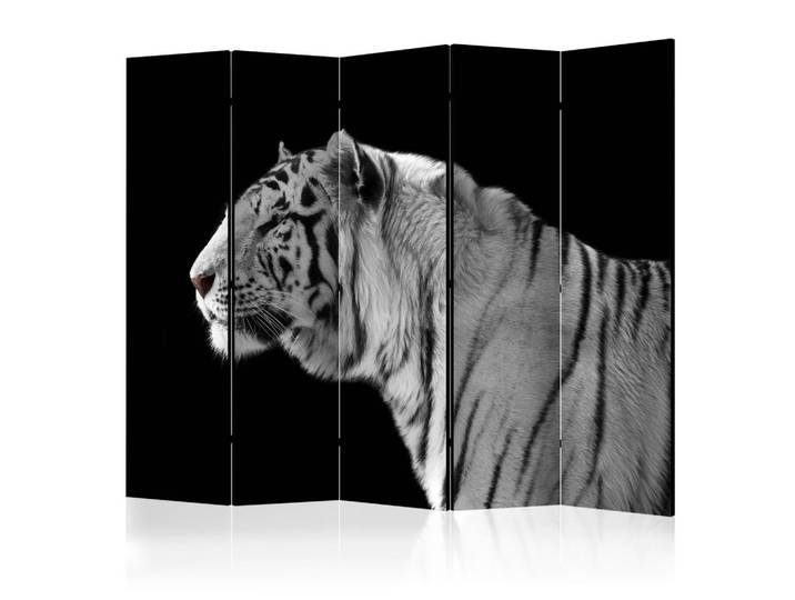 Paravent White Tiger II Schwarz/Grau