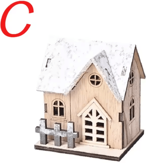 Inspire Essentials GlowCabin Wooden Christmas LED House Decoration c