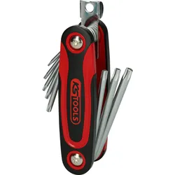 KS Tools Torx-Winkelstiftschlüssel-Klapphalter, Bohrung, 8-tlg - 158.3530