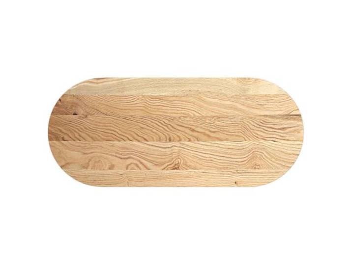 Favemtsl Tischplatte Oval Massivholz Eiche 140x60x2 cm Couchtisch Ovale Ersatzplatte aus naturbelassener Eiche für Wohnzimmer und Büro, geschliffene Oberfläche mit Unikat-Maserung.