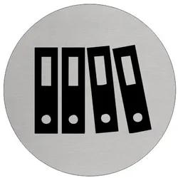 CombiCraft Aluminium Türschild 'Archiv' 75mm Durchmesser mit doppelseitigem Klebeband für ein professionelles Erscheinungsbild