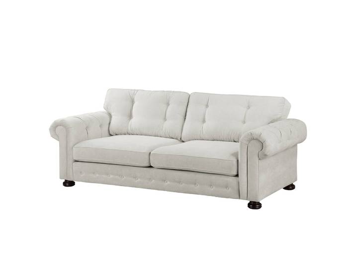 Sofa 3-Sitzer Grau/Kies Webstoff/Microfaser 250 x 93 x 100cm Glamour