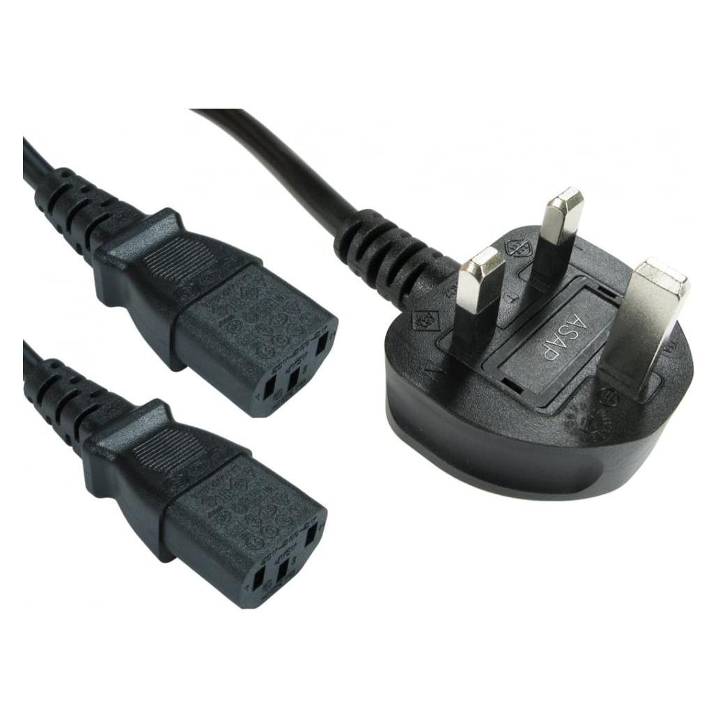 Cables Direct CDL 2m UK -2x C13 Splitter Cable (1.80 m, BS 1363) (RB-333W)