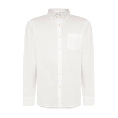 Langarmhemd PIERRE CARDIN "Oxford Button down", Herren, Gr. L, N-Gr, weiß, Web, Obermaterial: 100% Baumwolle, normal hüftbedeckend, Hemden, Button-down-Kragen