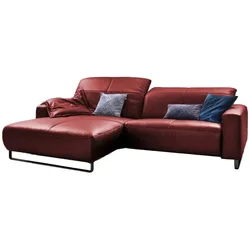 ECKSOFA YORK Rot Leder