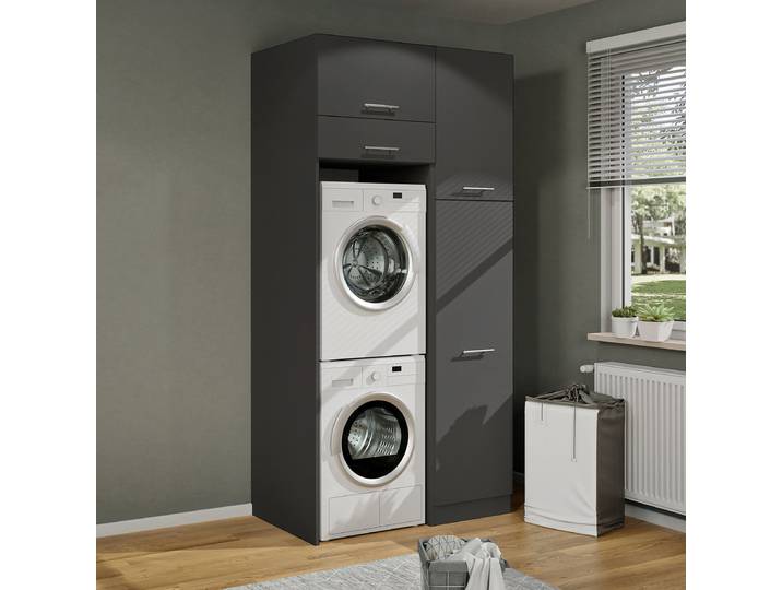 Set de buanderie M 118 x 238 x 68cm Gris/Anthracite