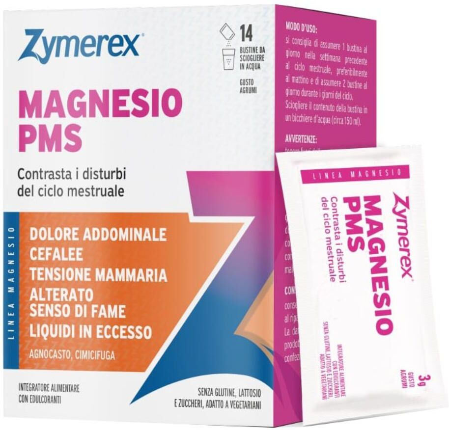 WILCO FARMA Srl SU Zymerex Magnesio PMS, Zymerex Gusto Agrumi, 14 Bustine