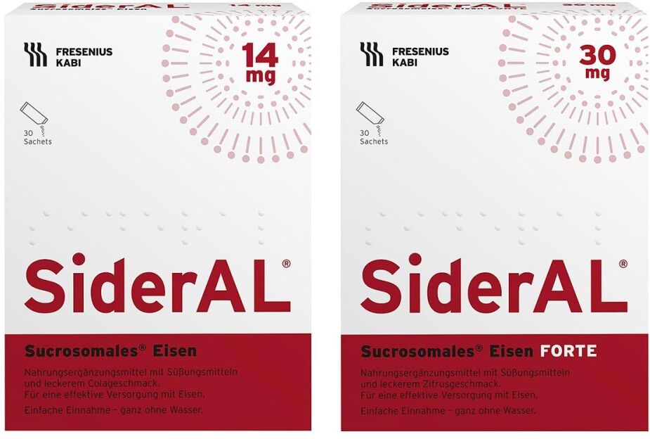 SiderAl Eisen 14 mg Cola + Eisen Forte 30 mg Zitrus