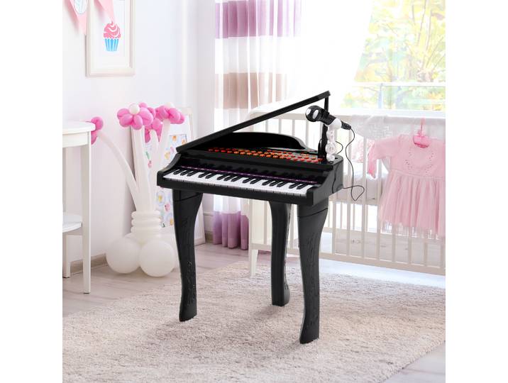 HOMCOM Piano Électronique 37 Touches avec Micro Noir