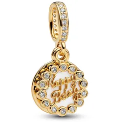 Pandora 763787C01 Charm-Anhänger Geburtstagskuchen Goldfarben