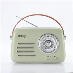 Halterrego Enceinte/Radio rétro, RMS 5W, Bluetooth, Radio FM, lecteur USB, Aux I (FM, Bluetooth), Radio