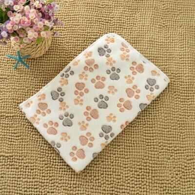 Inspired Living Cozy Paw Print Flannel Pet Blanket And Soft Pet Mat b s