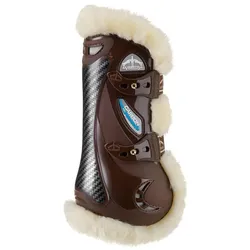 Gamaschen VER Carbon Gel Vento vorne mit Kunstfell brown PFERD M