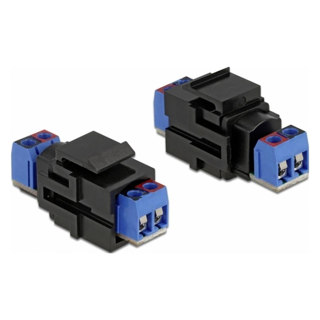 Delock Keystone Modul 2 Pin Terminalblock > Terminalblock schwarz (Keystone Modul) (86867)