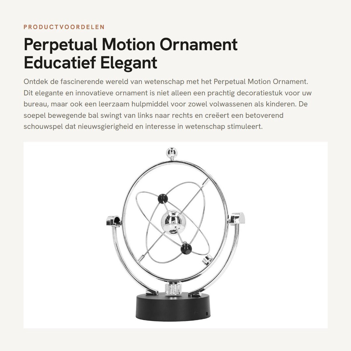 Dailygoods Perpetuum Mobile Driedimensionaal Ornament voor op tafel