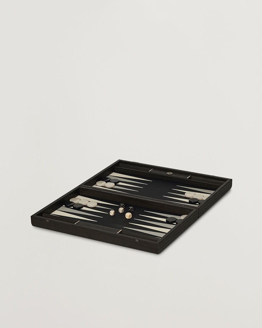 Manopoulos Classic Leatherette Backgammon Set Black men One size Sort