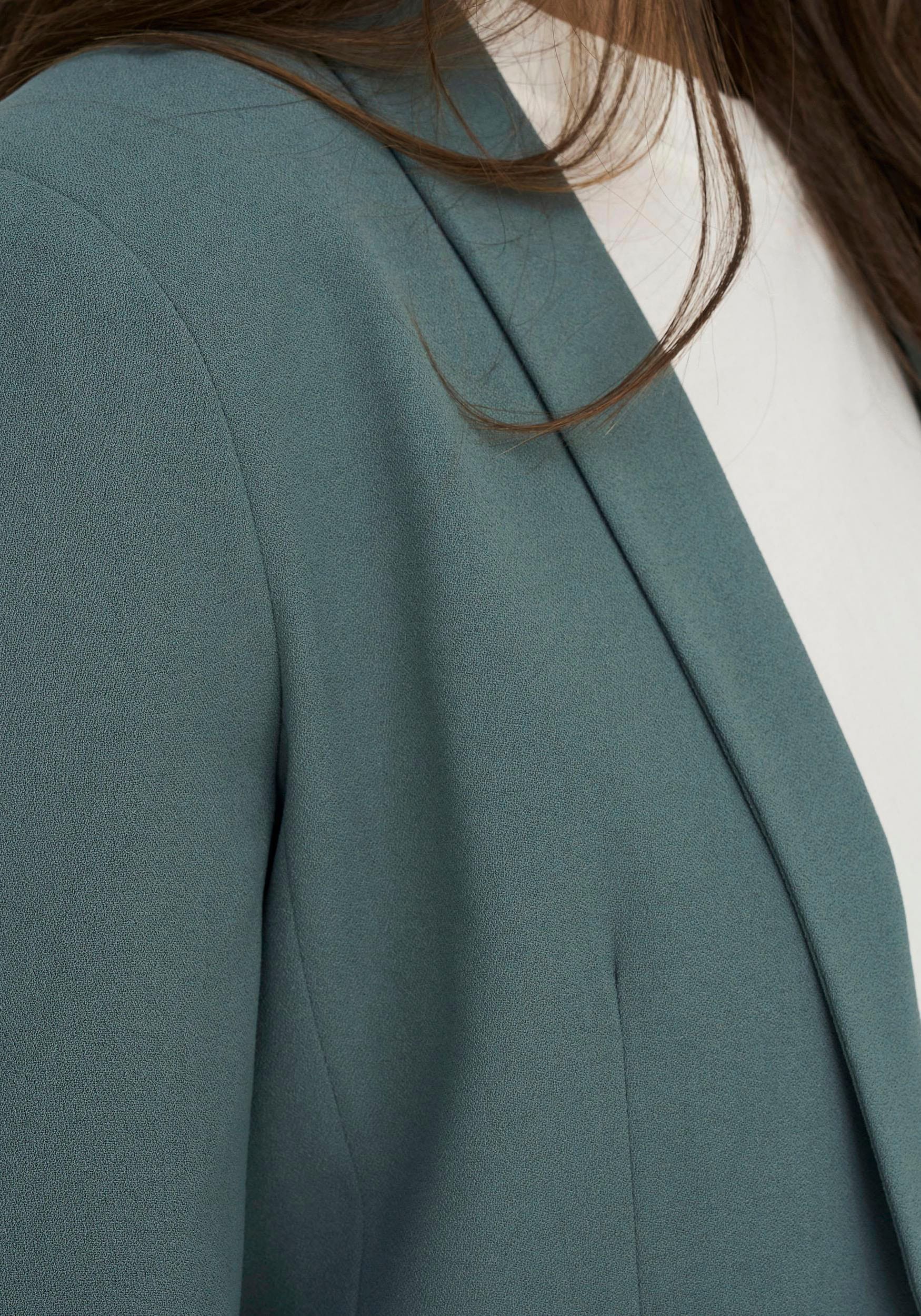 Kurzblazer ONLY "ONLSAFRON BLAZER TLR NOOS", Damen, Gr. 34XS, grün (balsam grün), Web, Obermaterial: 100% Polyester, unifarben, Blazer Kurzblazer balsam grün 34XS