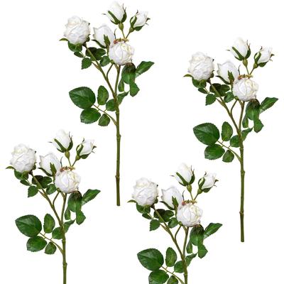 Kunstblume CREATIV GREEN, weiß, H:39cm, Kunststoff, Polyester, Kunstpflanzen, 4er Set