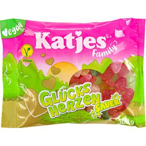 Katjes Fruchtgummis Family Glücks Herzen Sauer, 300 g