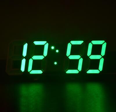 Daily Discovery LED Wall Clock Digital Alarm Clock Modern Decorative Desktop And Wall Mounted Clock For Living Room green