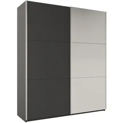 SCHWEBETÜRENSCHRANK Rossa mit 2 Türen und Spiegel, 200 cm, Graphit