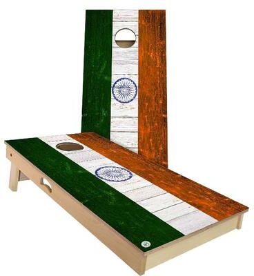 Skip's Garage India Flag Outdoor Cornhole Board Set