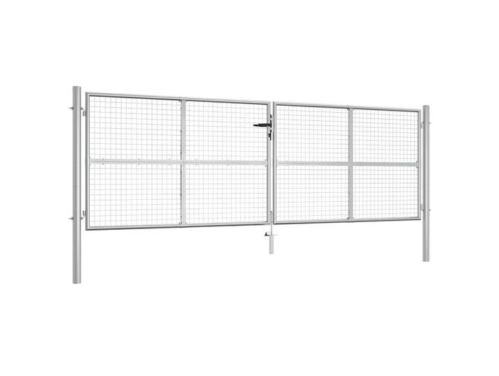 vidaXL Gartentor verzinkter Stahl 400 x 125 cm Silber