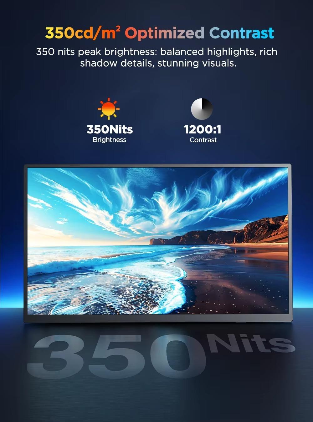 Tragbarer Monitor - Ucolor J1 - 39,9 cm - 4K UHD - Touchscreen - IPS-Panel - HDR10 - AU-Stecker