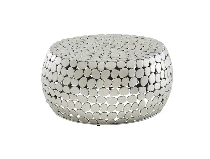 Table basse ronde en aluminium, argenté