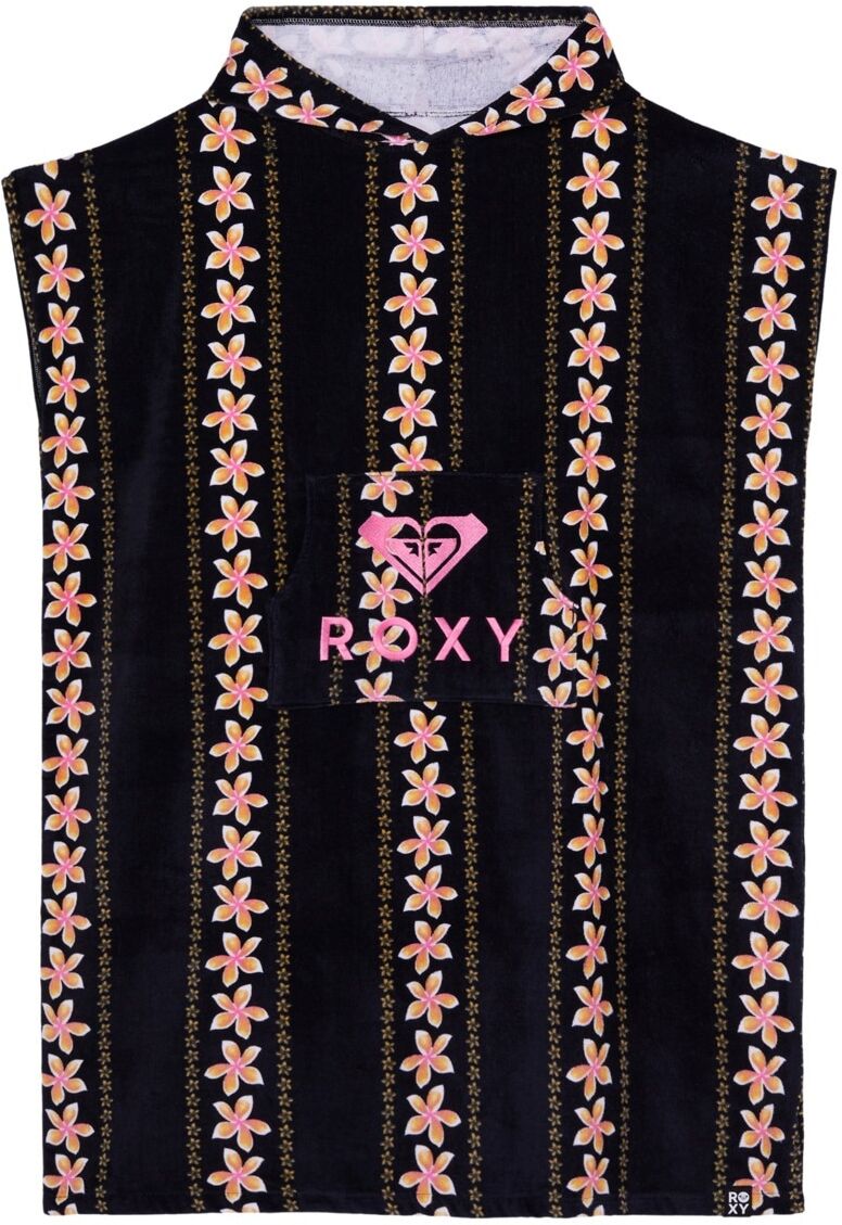 Badeponcho ROXY "Stay Magical Printed", Damen, schwarz (anthibiscusrealstripesspaced s), Obermaterial: 100% Baumwolle., Hausmäntel