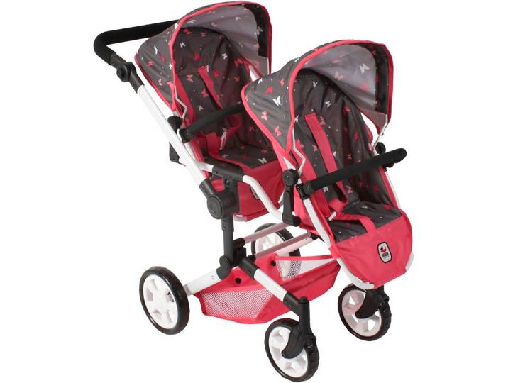CHIC2000 Puppen-Zwillingsbuggy Linus Duo, mit zwei abnehmbaren, bis in Liegeposition verstellbaren Sportsitzen