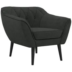 SESSEL PIRS - Dunkelgrau Strukture - Schwarze Beine