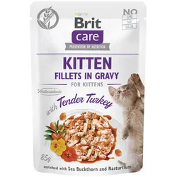 BRIT CARE Katzenfilet in Soße mit zartem Putenfleisch, angereichert mit Sanddorn und Kapuzinerkresse 6x85g