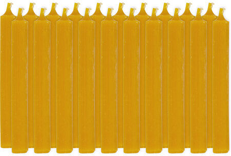Reine Bienenwachs-Kerzen, honiggelb, 10 x 1,3 cm, 20 Stück