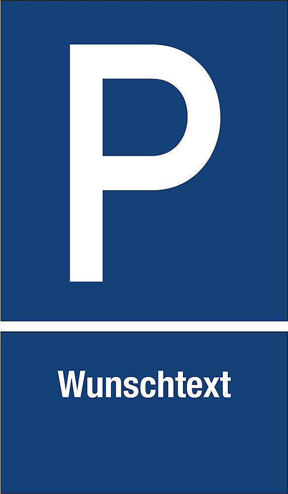 kaiserkraft Parkplatzkennzeichen, Kunststoff, P / individuelle Beschriftung - bis max. 20 Zeichen, LxH 250 x 400 mm
