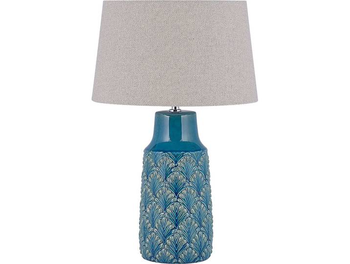 BELIANI Tischlampe in Blau Keramik 55 cm mit dekorativen Verzierungen langes Kabel mit Schalter Wohnzimmer Glamour