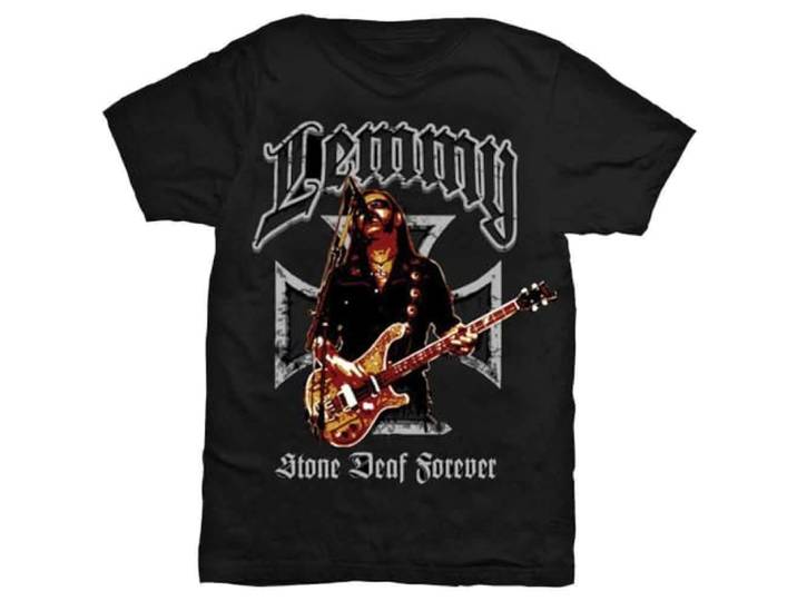 T-Shirt # S Black Unisex # Iron Cross Stone Deaf Forever