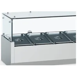 CombiSteel Gastro Aufsatzkühlvitrine Kühlvitrine Kühltheke 1600x395x435 mm 7x1/3GN