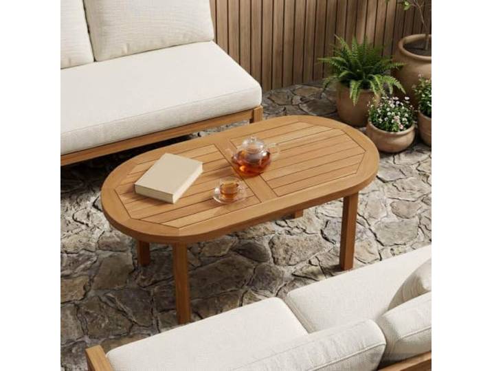 PHGTYUK Tischplatte 80 x 40 x 2,5 cm Oval Massives Teakholz Natur Wasserbasierte Beschichtung, Robust, Vielseitig, Leichte Pflege, Küche oder Esszimmer