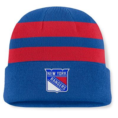 Bommelmütze FANATICS "Fanatics Mütze New York Rangers Swipe Cuffed Beanie", Jungen, Gr. onesize, blau, 100% Polyacryl, Mützen